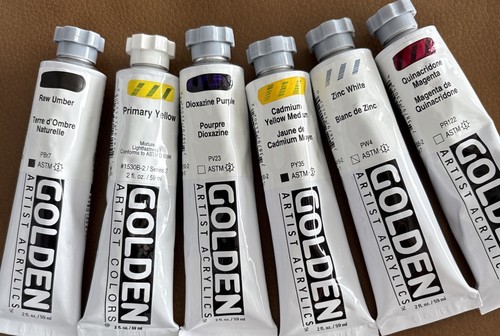Golden Artist Acrylics Lot 6 New - Picture 1 of 8