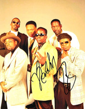 * NEW EDITION * signed 8x10 photo * BOBBY BROWN & RICKY BELL * COA *