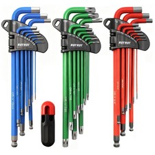 28-Piece Hex Key Allen Wrench Set, SAE Metric Star Long Arm Ball End Hex Ke...