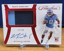 2021 Panini Flawless Collegiate MICHAEL CARTER RC Jersey Ruby Rookie AUTO /20