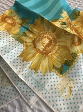 Vintage Christian Dior Silk Handkerchief Floral Yellow Sunflower Designer