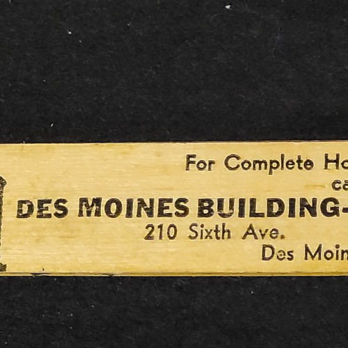 VINTAGE DES MOINES GEBÄUDE - Darlehen und SPARVEREIN WERBUNG 6" Lineal - Bild 5 von 10