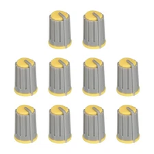 Potentiometer Control Knob ABS Guitar Knob 270 Degrees Grey Yellow 20PCS
