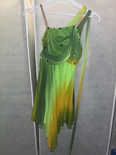 Green  Yellow Weissman Child Large Contemporary/Lyrical Dress Dance Costume