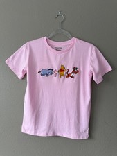 Disney Winnie the Pooh Friends Embroidered Short Sleeve Pink T-Shirt XL 12-14