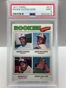 1977 TOPPS ROOKIE OUTFIELDERS ANDRE DAWSON #473 RC PSA 9 MINT