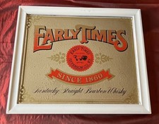 Vintage Advertising Early Times Whiskey Bar Mirror Man Cave Home Bar Decor