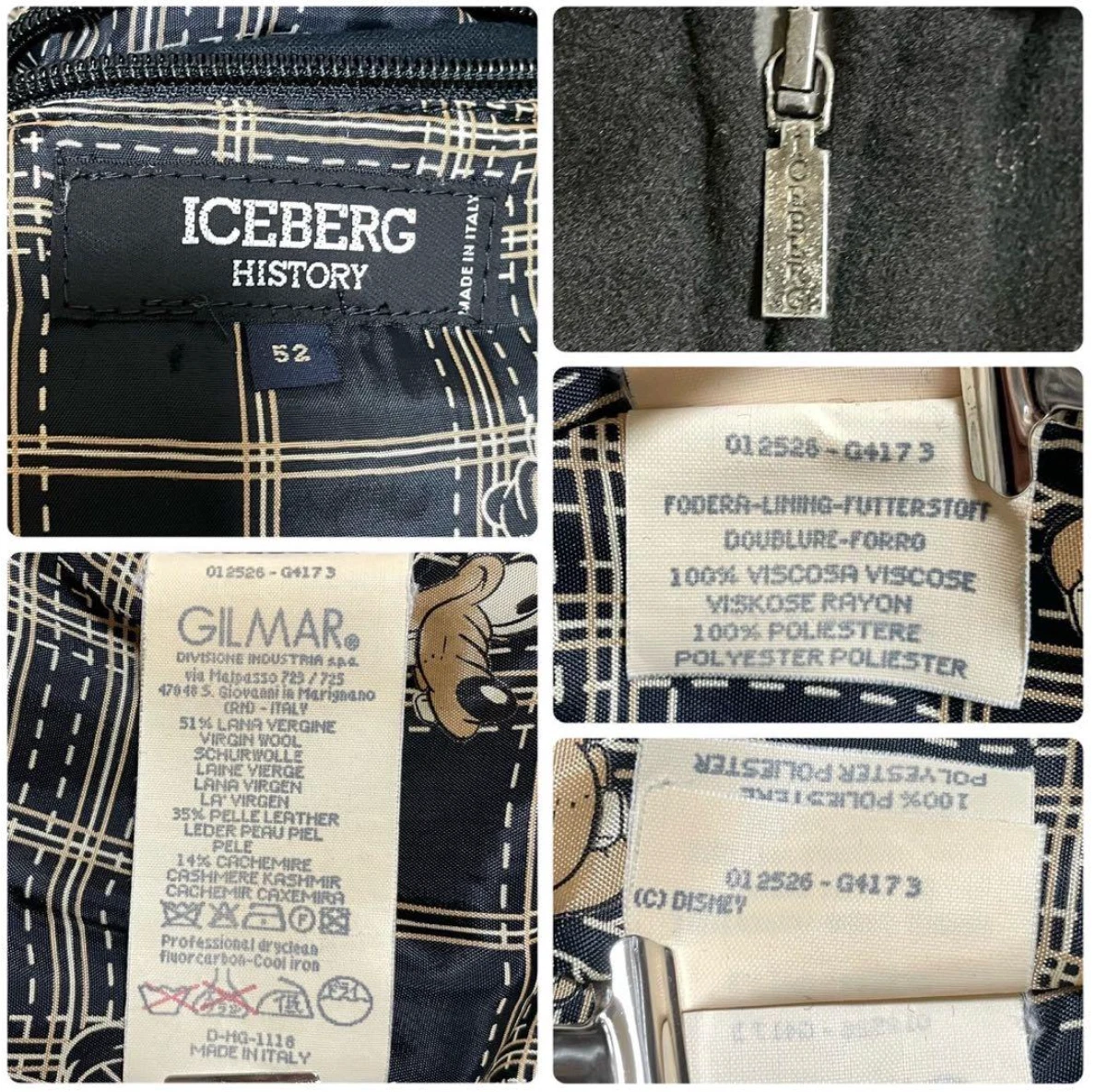Iceberg HISTORY Vintage Goofy Black Jacket Size 52 Men's Rare From Japan image 4