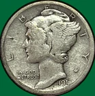 1917-S Mercury Dime Fine F Coin #36886
