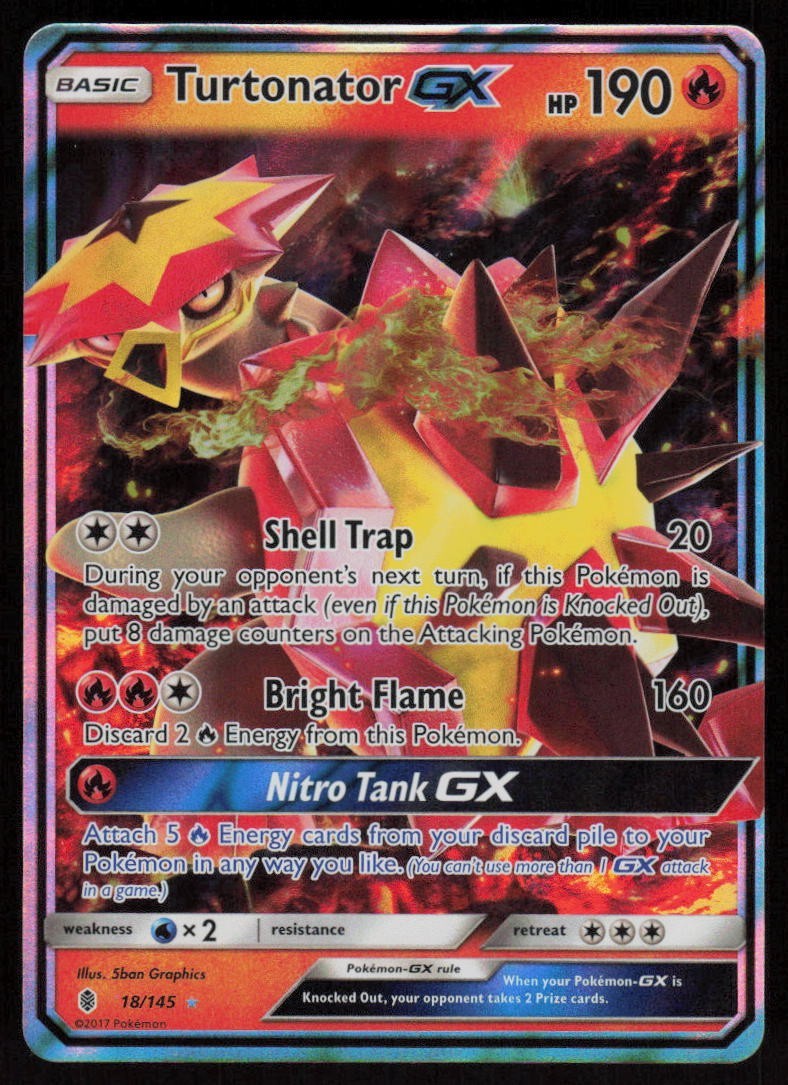 Turtonator GX 18/145 Sm-Guardians Rising Holo NM