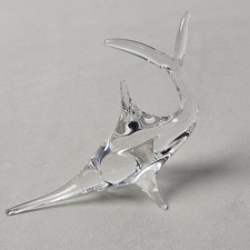 SCULTURA PESCE SPADA VETRO MURANO - FIGURINA DESIGN VINTAGE ARREDO - 13X7 CM