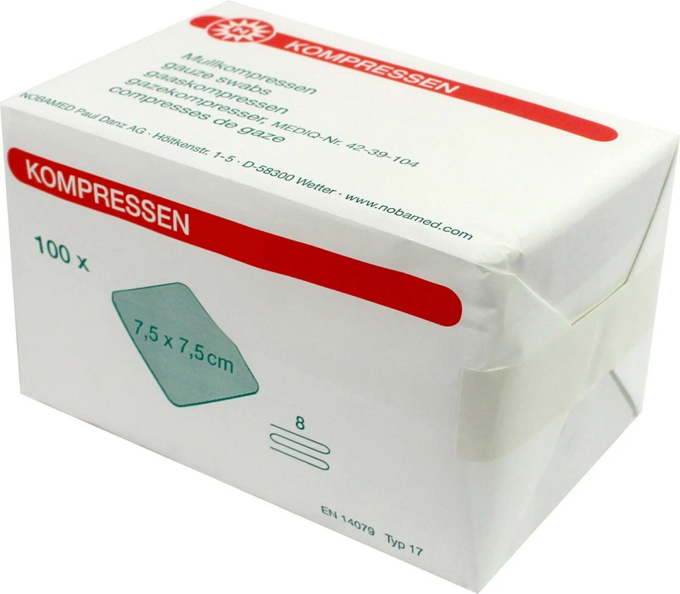 Noba Mullkompressen Kompressen zur Wundversorgung 8-lagig 100 Stück - Bild 3 von 4