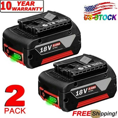 2Pack For Bosch 18V 5.0Ah BAT609 BAT609G Battery BAT618 BAT618G BAT619 BAT619G