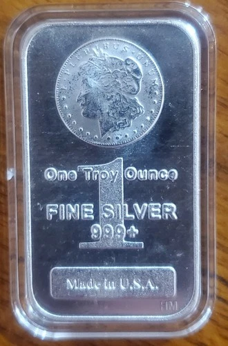 New Morgan Designed Highland Mint Bar  1 Troy Oz .999 Fine Silver in Capsule