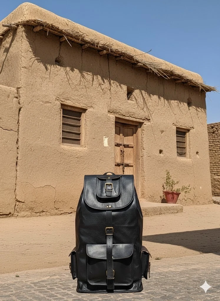 20" Laptop Rucksack Vintage Travel Genuine Black Alfa Leather Goat Bag Gym