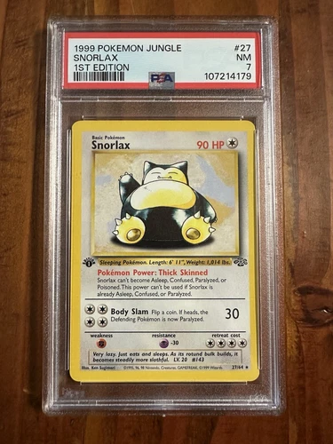 1999 Pokemon TCG Jungle Snorlax 27/64 1st Edition PSA 7