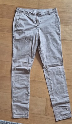 Tom Tailor Chino Hose Slim Damen, Größe 34, Beige Mit Gürtel
