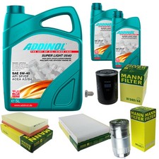 MANN Inspektionspaket 7L ADDINOL SUPER LIGHT 5W-40 für Audi A6 4A C4 1.9 TDI