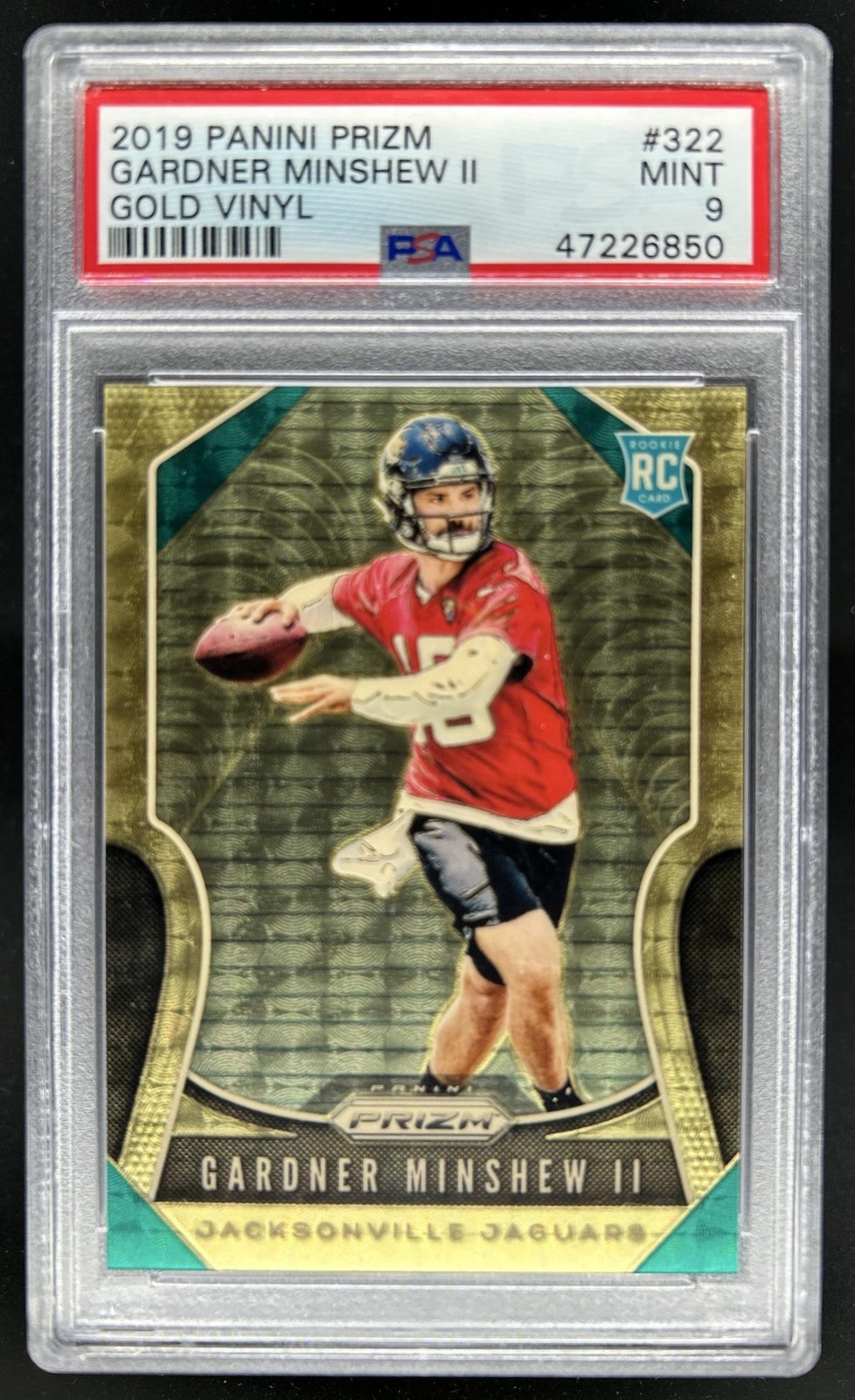 Gardner Minshew II Panini Prizm #322 Autograph-Gold Vinyl