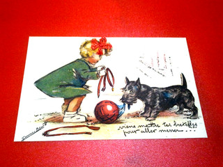 cpa germaine bouret à système mettre tes bretelles