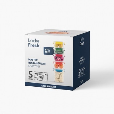 100% Airtight Food Storage Containers 5 Pieces BPA Free Leakproof