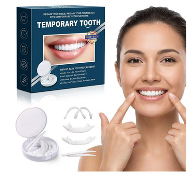 Temporary Snap-On Veneers Cosmetic Teeth Covers Instant Smile Enhancer Men Women