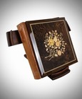 Vintage Italian Handmade Walnut Covered Photograph Album. Boxed.