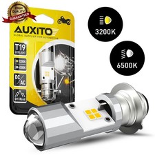 1/2SET P15D T19 LED Motorcycle Light Bulbs Super Bright Hi/Lo Beam White/Amber