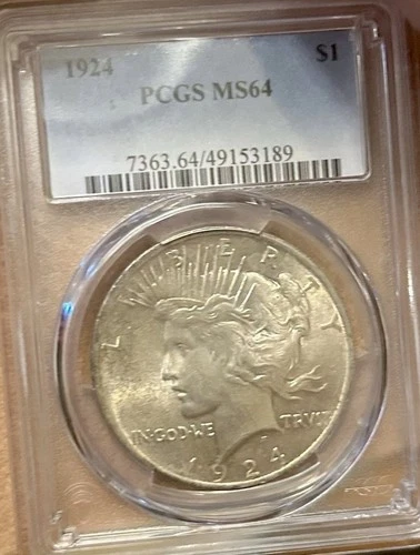 1924-P Peace Silver Dollar PCGS MS64