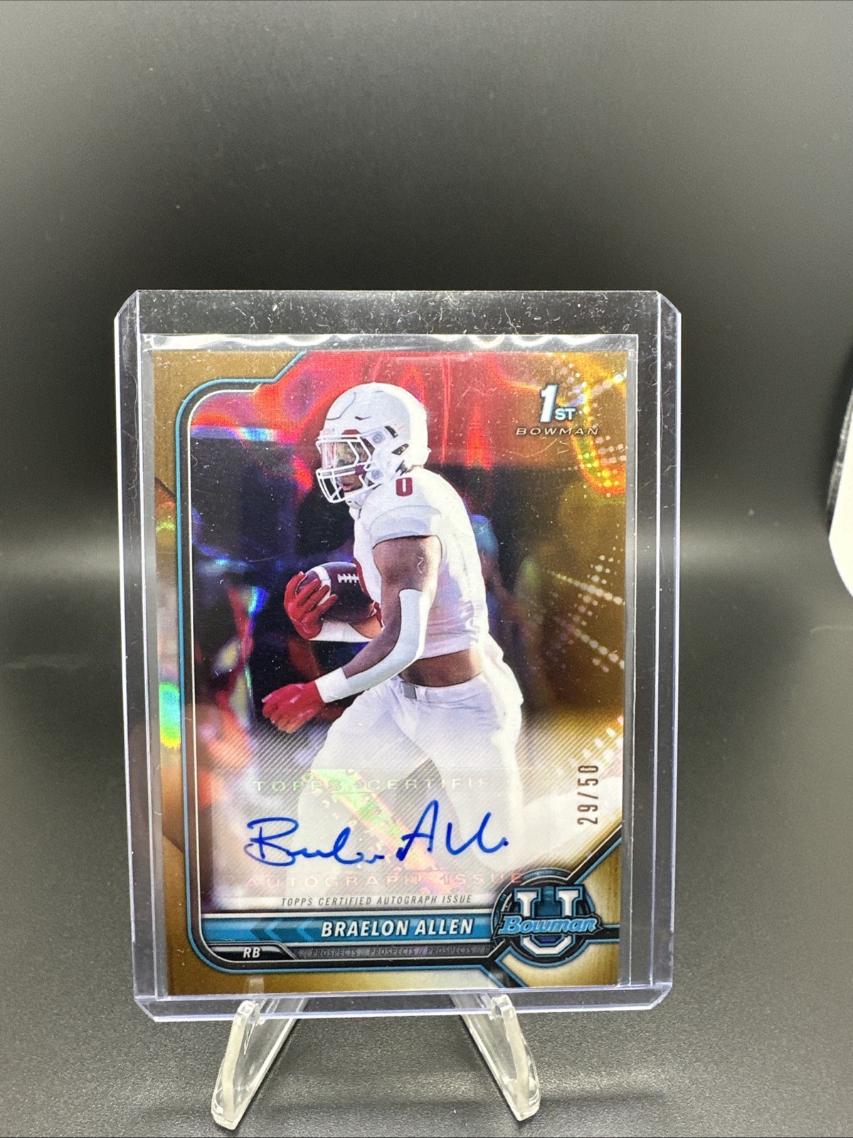 2021-22 Bowman U Chrome Prospect Gold Lava Refractor /50 Braelon Allen Auto