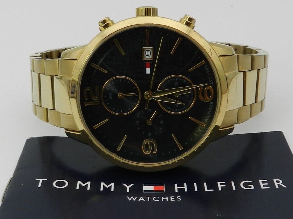 Hilfiger liam black watch gold 1710362 Tommy - vintagewatches.pk