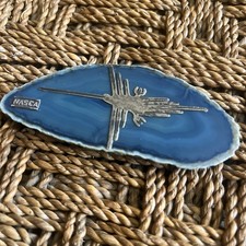 Nasca Nazca Lines Peru Blue Agate Slice Hummingbird Detailing