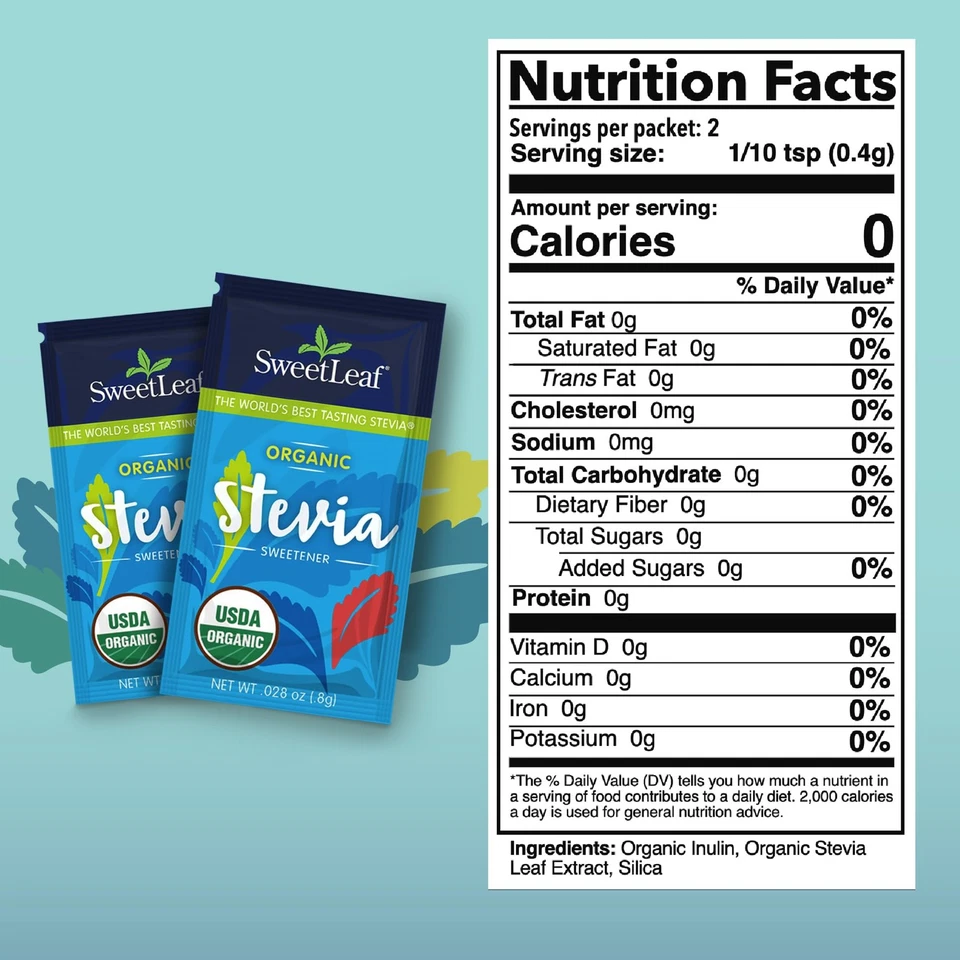 Organic Stevia Packets - Zero Calorie Stevia Powder, No Bitter Aftertaste, Su... - Image 2 of 4