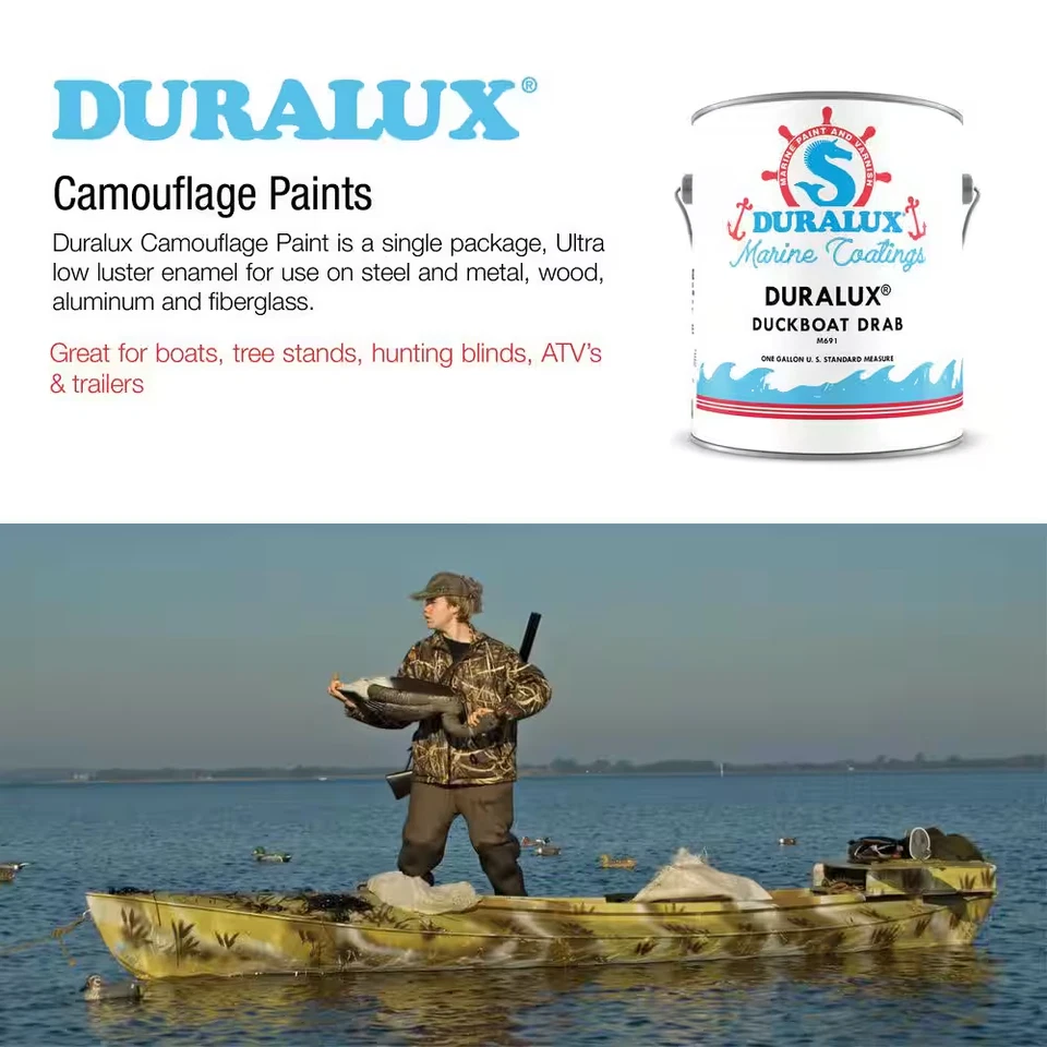 1 Gal. Camuflaje Pato Barco Drab Marino Esmalte Plano Foto 4 de 4
