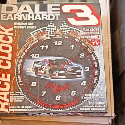 Dale Earnhardt #3 NASCAR Auto Racing Race Clock Wall Clock w/ Real Race Sounds