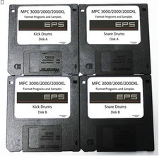 Akai MPC 3000 2000 Format Floppy 4 Disk Drum Samples Ensoniq EPS Kicks Snares