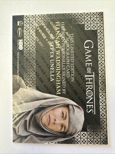 Hannah Waddingham as Septa Unella GAME OF THRONES Season 8 Autograph Card Auto - Picture 2 of 2