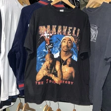 90s Vintage Tupac Shakur Makaveli Rap Tee Size XL 2Pac 7 Day Theory