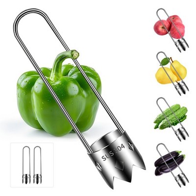 LTWVDIZ Red Bell Pepper Seed Corer,Multifunction Stainless Steel Silver