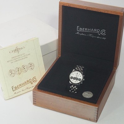 Eberhard Chrono 4 Chronograph Date 31041 Automatic SS White Dial 40mm Grade A