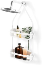 Umbra Flex Shower Caddy Maximum Storage Organizer with Hooks and Drainage System