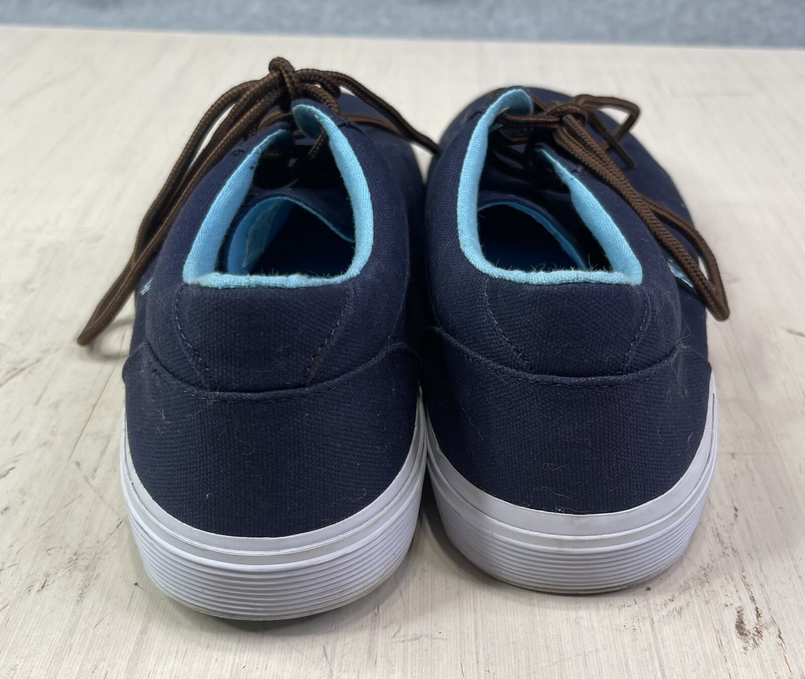 PONY POLO RALPH LAUREN Uomo Felton Sneakers 10 D Blu Tela Stringate Scarpe a Ponte