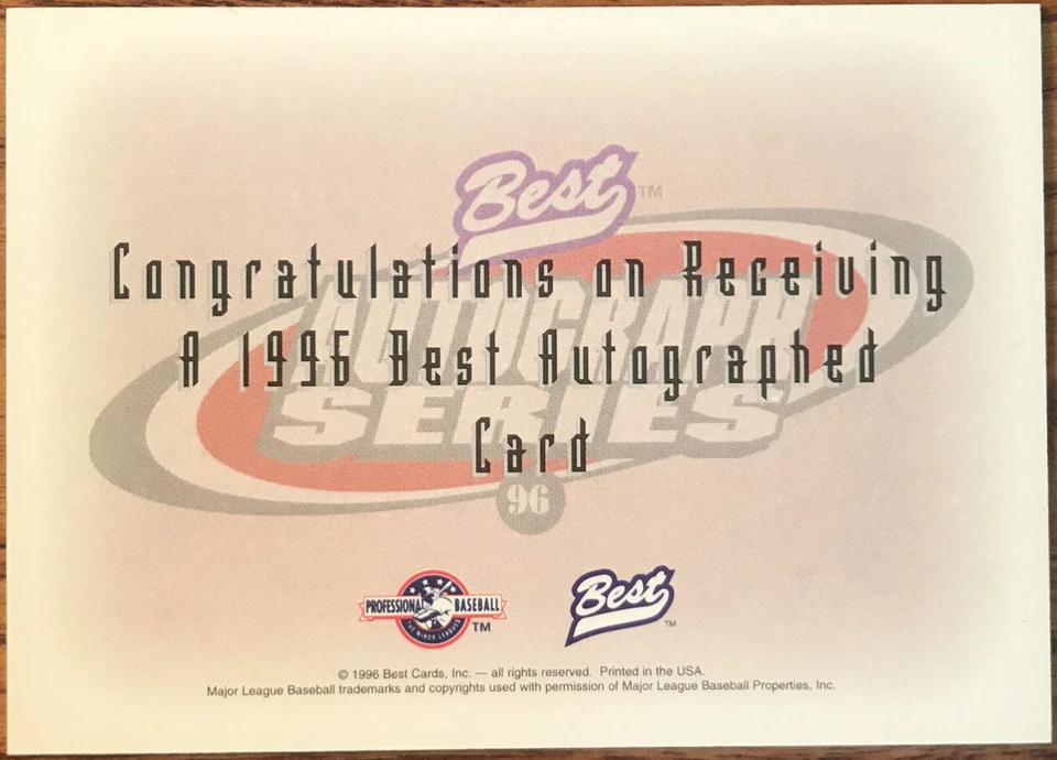 1997 Best Autographs Autograph Series Geoff Jenkins #23 Stockton Ports - Image 2 of 2