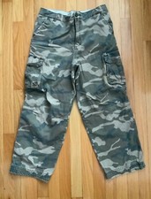 Boy CAMO Cargo PANTS Size 12H 12 Husky Youth Adjustable Waist