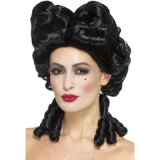 Black Gothic Baroque Wig Lady Tremaine Cinderella Wicked Stepmother Victorian
