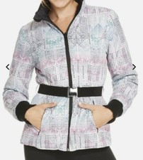 Fabletics Reversible (black/arctic Print Belted Winter Jacket Size M (used)