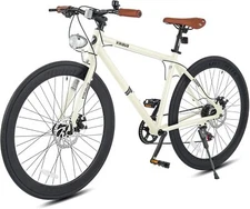 Secondhand 700c City Bike with Dual Disc Brake 7 Speed Shimano Derailleur, White