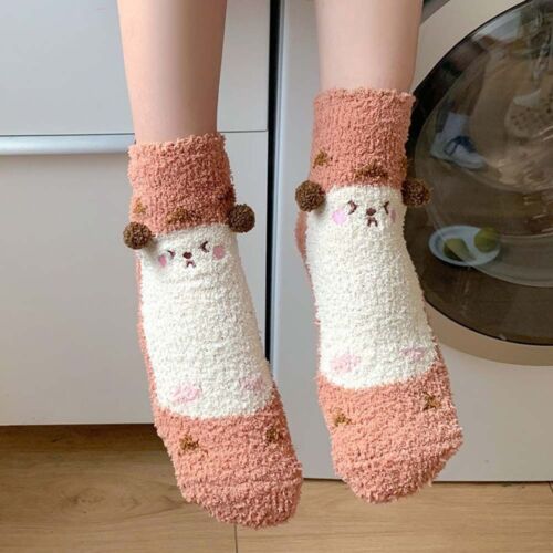 Girls Cartoon Korean Ankle Socks Winter Hosiery Floor Socks Women Sleep Socks - Picture 1 of 15