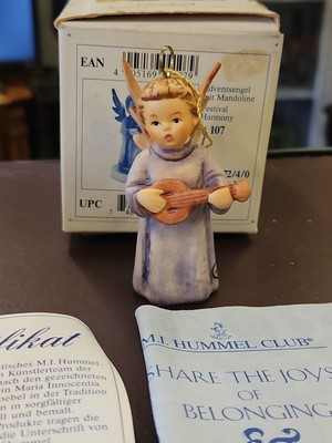 FESTIVAL HARMONY Goebel Hummel Angel Playing Mandolin, First Issue 172 4/0, EX