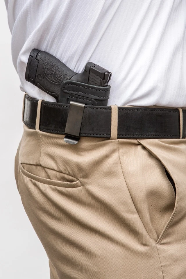 LT BLACK CUSTOM IWB Leather Holster YOUR CHOICE:rh,lh-laser-slide-cant-belt-mag+ - Image 3 of 4